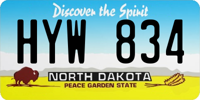 ND license plate HYW834