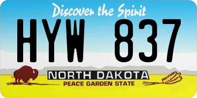 ND license plate HYW837