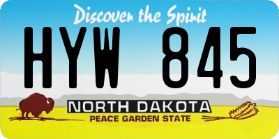 ND license plate HYW845