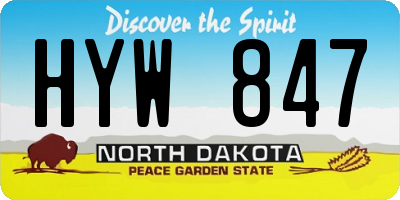 ND license plate HYW847