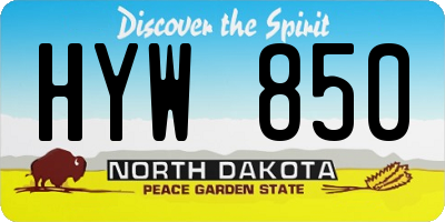 ND license plate HYW850