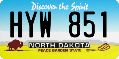 ND license plate HYW851