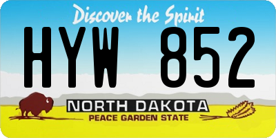 ND license plate HYW852