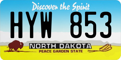 ND license plate HYW853