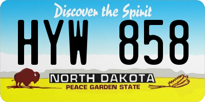 ND license plate HYW858