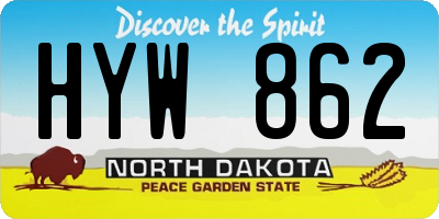 ND license plate HYW862