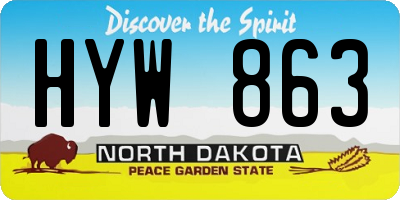 ND license plate HYW863