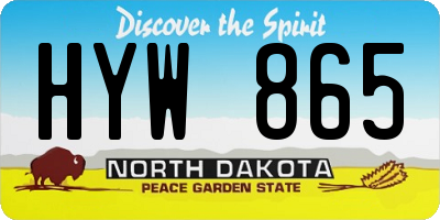 ND license plate HYW865