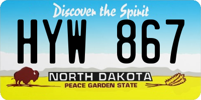 ND license plate HYW867