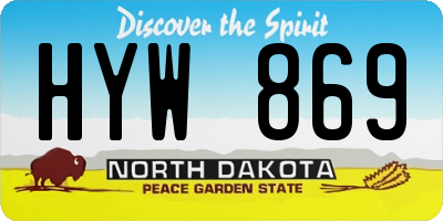 ND license plate HYW869