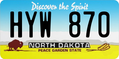 ND license plate HYW870