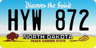 ND license plate HYW872