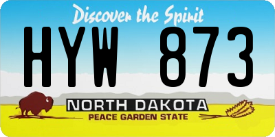 ND license plate HYW873