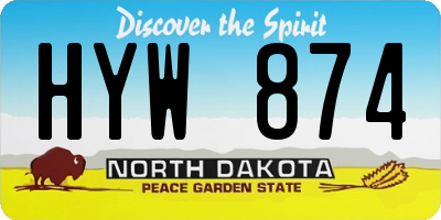 ND license plate HYW874