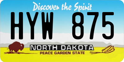 ND license plate HYW875