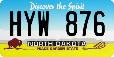 ND license plate HYW876