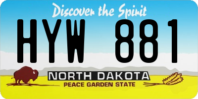 ND license plate HYW881