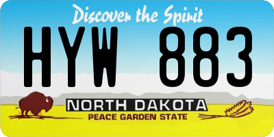 ND license plate HYW883