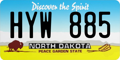 ND license plate HYW885