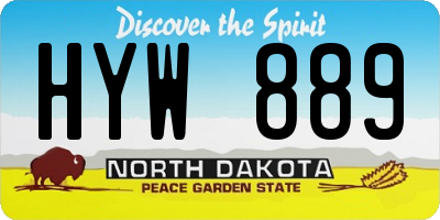 ND license plate HYW889