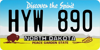 ND license plate HYW890