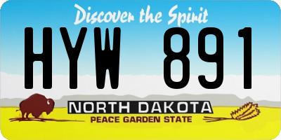 ND license plate HYW891