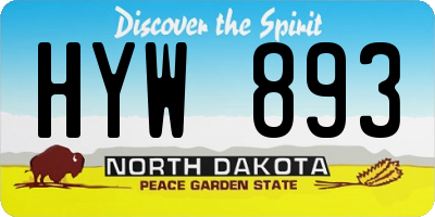ND license plate HYW893