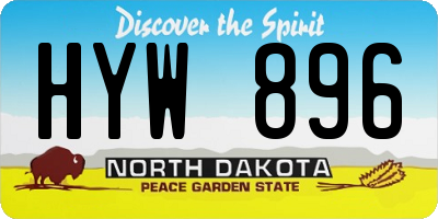 ND license plate HYW896