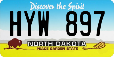 ND license plate HYW897