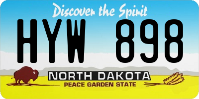 ND license plate HYW898