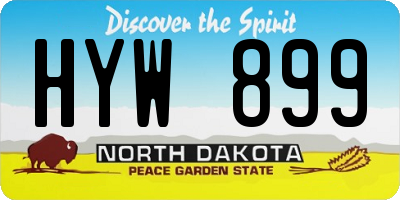 ND license plate HYW899