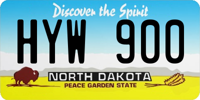 ND license plate HYW900