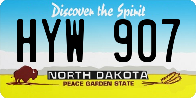 ND license plate HYW907