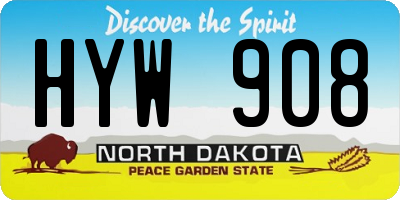 ND license plate HYW908