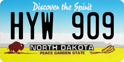 ND license plate HYW909