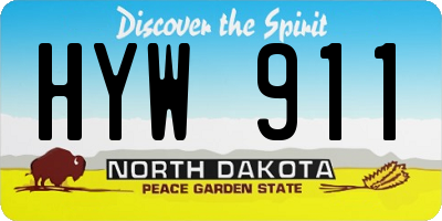 ND license plate HYW911