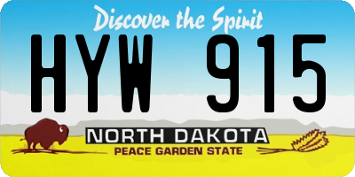ND license plate HYW915