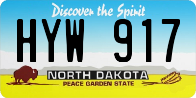 ND license plate HYW917