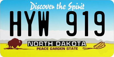 ND license plate HYW919