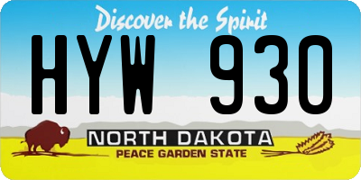 ND license plate HYW930