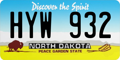 ND license plate HYW932
