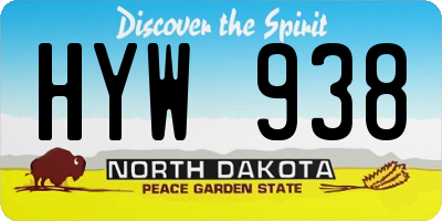 ND license plate HYW938