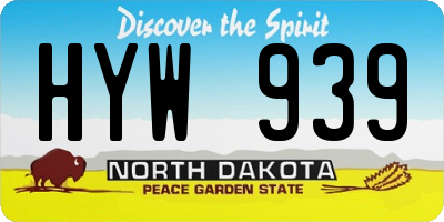 ND license plate HYW939