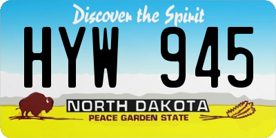 ND license plate HYW945