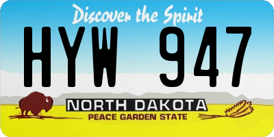 ND license plate HYW947