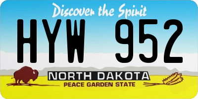 ND license plate HYW952