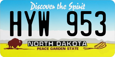 ND license plate HYW953