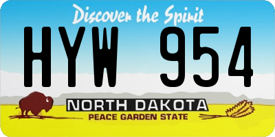 ND license plate HYW954