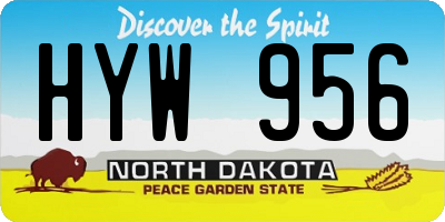 ND license plate HYW956