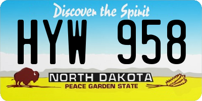 ND license plate HYW958